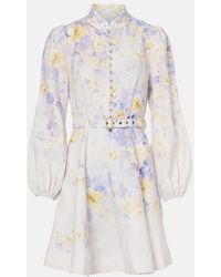 Zimmermann - Short Dress 'Crush' With Flower Print - Lyst