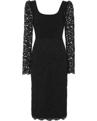 Rebecca Vallance Midikleid Le Saint aus Spitze - Schwarz