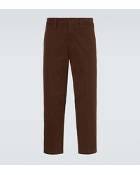Prada - Cropped Cotton Gabardine Slim Pants - Lyst