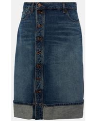 Victoria Beckham - Placket Detail Denim Skirt - Lyst