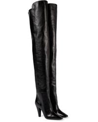 Saint Laurent Betty Leather Over-the-knee Boots - Black