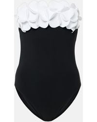 Karla Colletto - Tess Floral-Applique Strapless Swimsuit - Lyst