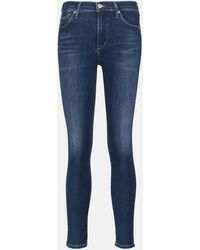 Citizens of Humanity Mid-Rise Skinny Jeans Rocket Ankle - Blau
