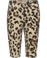 Mugler Leopard-print Compression Biker Shorts - Multicolour