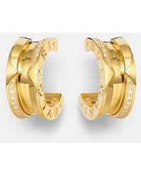 BVLGARI - B.Zero1 18Kt Hoop Earrings With Diamonds - Lyst