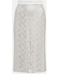 JACQUES WEI - Sequined Snake-Effect Midi Skirt - Lyst