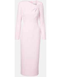 Roland Mouret - Asymmetric Draped Crepe Midi Dress - Lyst