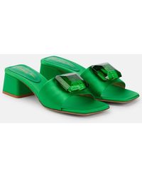 Gianvito Rossi - Jaipur Slide Embellished Satin Sandals - Lyst