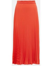 MM6 by Maison Margiela - Pleated Crepe Midi Skirt - Lyst