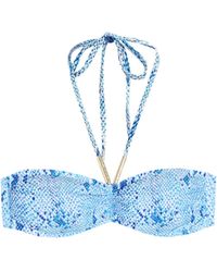 Melissa Odabash Bandeau-Bikini Australia mit Print - Blau