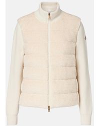 Moncler - Down-Paneled Teddy Cardigan - Lyst