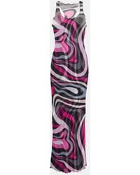 PUCCI - Marmo Tulle Maxi Dress - Lyst