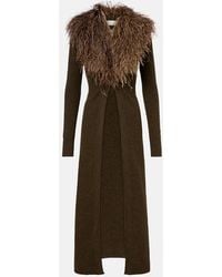 Blumarine - Cardigan En Laine A Plumes - Lyst