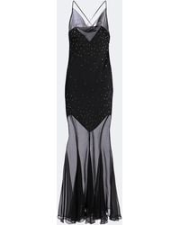 Rabanne - Embellished Chiffon Maxi Dress - Lyst