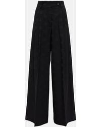 Dolce & Gabbana - High-Rise Wool-Blend Wide Pants - Lyst
