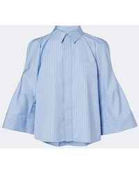 Sacai - Striped Cotton-Blend Poplin Shirt - Lyst