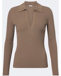JOSEPH - Ribbed-Knit Wool-Blend Polo Sweater - Lyst