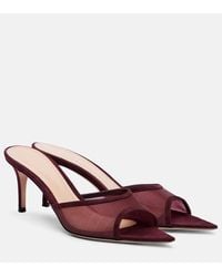 Gianvito Rossi - Pantoletten Pointy 70 Aus Veloursleder Und Organza - Lyst