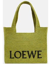 Loewe - Paula's Ibiza - Borsa Font Medium in rafia - Lyst