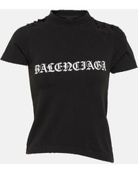 Balenciaga - Camiseta con logo y efecto envejecido - Lyst