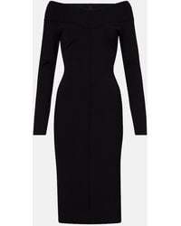 Stella McCartney - Viscose Blend Midi Dress With Exposed Shoulders - Lyst