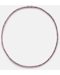 Roxanne First - Halskette Aus 14Kt Rosegold Mit Saphiren - Lyst