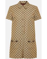 Gucci - Combi-Short Gg En Coton Melange - Lyst