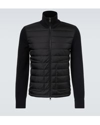 Moncler - Maglia Down-Paneled Wool-Blend Jacket - Lyst
