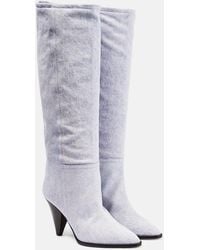 Isabel Marant - Ririo Denim Knee-High Boots - Lyst