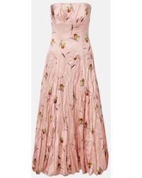 Emilia Wickstead - Kaia Floral Satin Bustier Dress - Lyst