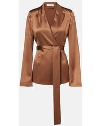 JOSEPH - Archer Double-Breasted Silk Satin Blazer - Lyst