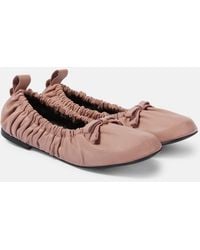Acne Studios - Bow-Detail Leather Ballet Flats - Lyst