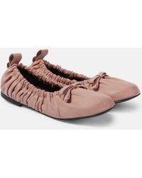 Acne Studios - Bow-Detail Leather Ballet Flats - Lyst