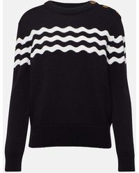 Patou - Striped Cotton And Wool Sweater - Lyst