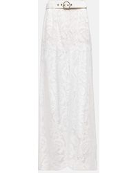 Zimmermann - Embroidered High-rise Wide-leg Pants - Lyst