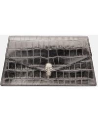 McQueen - Clutch Skull Mini Aus Leder - Lyst