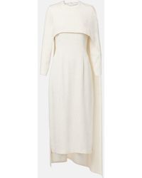 Markarian - Felice Caped Jacquard Midi Dress - Lyst