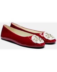 Tory Burch - Reva Embellished Patent Leather Ballet Flats - Lyst