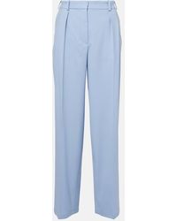 JOSEPH - Bucklel Wool Crepe Wide-Leg Pants - Lyst