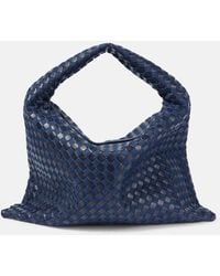 Bottega Veneta - Hop Large Denim And Leather Tote Bag - Lyst