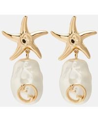 Gucci - Interlocking G Faux Pearl Drop Earrings - Lyst