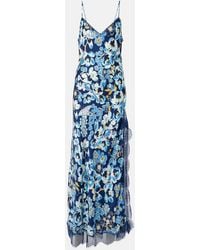 Poupette - Floral Lace-Trimmed Slip Dress - Lyst