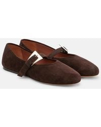 Paris Texas - Sveva Suede Mary Jane Flats - Lyst