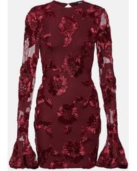 ROTATE BIRGER CHRISTENSEN - Floral Embroidered Mesh Minidress - Lyst