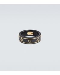 Gucci Icon Ring With Interlocking G - Black