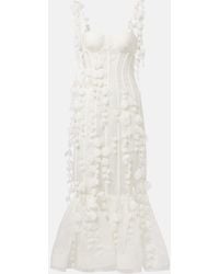 Zimmermann - Dawning Linen And Silk Midi Dress - Lyst
