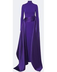 Solace London - Olivia Satin-Trimmed Crepe Gown - Lyst