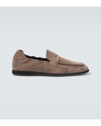 Brioni - Suede Penny Loafers - Lyst