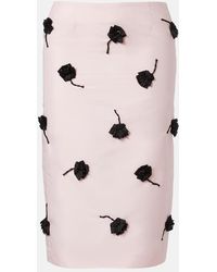 ShuShu/Tong - Floral-Appliqué Pencil Skirt - Lyst