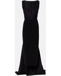 Carolina Herrera - Bow-Detail Satin-Trimmed Faille Gown - Lyst